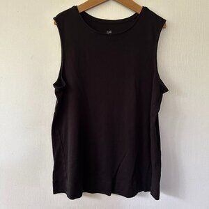 J. Jill Perfect Pima Tank Top Womens Small Petite Black Forward Seam Tank
